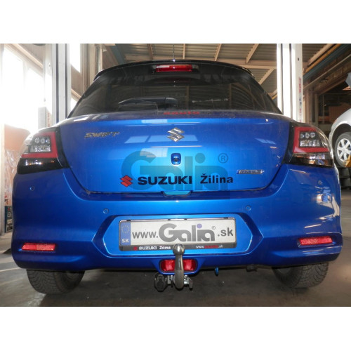S121C GALIA Полностью оцинкованный фаркоп на Suzuki Swift хетчбек 3/5 дверей (не для 4WD) 2017-2024, 2024-. Тип шара: C (горизонтальный съемный). Невидимый вырез бампера. Нагрузки: 1200/75 кг, масса фаркопа 16,57 кг