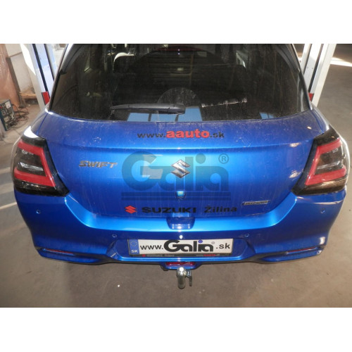 S121C GALIA Полностью оцинкованный фаркоп на Suzuki Swift хетчбек 3/5 дверей (не для 4WD) 2017-2024, 2024-. Тип шара: C (горизонтальный съемный). Невидимый вырез бампера. Нагрузки: 1200/75 кг, масса фаркопа 16,57 кг