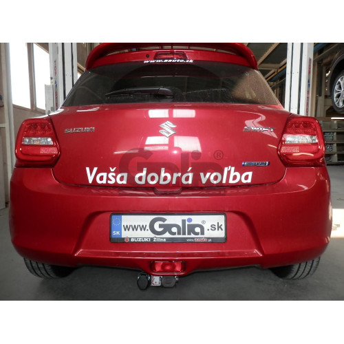 S121C GALIA Полностью оцинкованный фаркоп на Suzuki Swift хетчбек 3/5 дверей (не для 4WD) 2017-2024, 2024-. Тип шара: C (горизонтальный съемный). Невидимый вырез бампера. Нагрузки: 1200/75 кг, масса фаркопа 16,57 кг