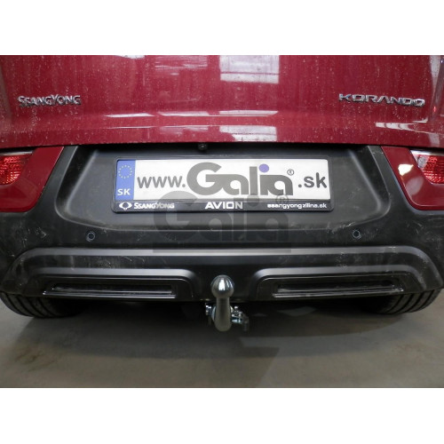 S138V GALIA Полностью оцинкованный фаркоп на KGM Korando 2023-, SsangYong Korando 2019-2023. Подрозетник убирается за бампер. Тип шара: AV (вертикальное быстросъемное крепление шара на ключе). Установка без выреза бампера. Нагрузки: 2200/120 кг, масса фар