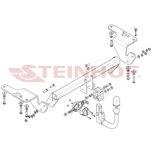 T-097 STEINHOF Фаркоп на Toyota Corolla седан E15 2007-2010 (требуется подрезка бампера), Toyota Avensis седан T27 2009-2018 (без снятия и подрезки бампера), Toyota Auris Touring Sports универсал 2013-2018 (без снятия и подрезки бампера). Тип шара: AV (ве