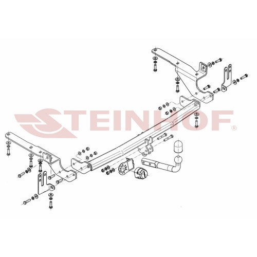 T-192 STEINHOF Фаркоп на Toyota RAV4 американская версия 2006-2012 без подрезки бампера. Тип шара: A. Нагрузки: 2000/90 кг, масса фаркопа 22,6 кг (без электрики в комплекте)