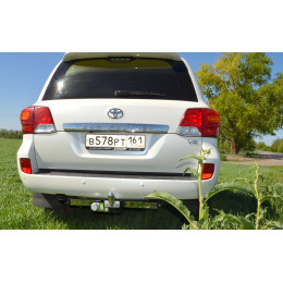 T110-F(N) Лидер-плюс ТСУ (с металлич. пластиной) для Toyota Land Cruiser 200 2007-2021, Lexus LX570 2007-2021, Lexus LX450d 2015-2021 без снятия и выреза бампера. Тип шара: F. Нагрузки