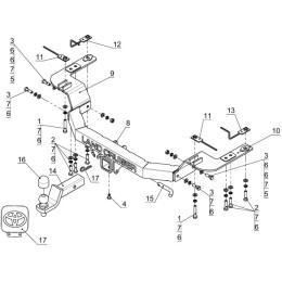 TCU00047N ТСС Фаркоп на Toyota Land Cruiser 200 Executive/Executive Lounge 2016-2021, Toyota Land Cruiser 200 TRD 2019-2021 с накладкой с надписью Land Cruiser без подрезки бампера. Тип шара: E (ша