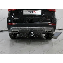 TCU00161 ТСС Фаркоп на Changan CS75 FL 2020-2023. Невидимая подрезка бампера. Тип шара: E (шаровый узел под американский квадрат). Нагрузки: 1200/75 кг