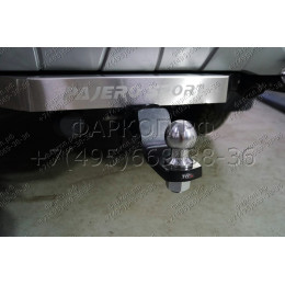 TCU00279N ТСС Фаркоп на Mitsubishi Pajero Sport 2021- с накладкой с надписью Pajero Sport без подрезки бампера. Тип шара: E (шаровый узел под американский квадрат с 