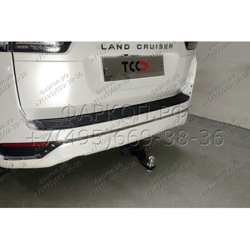 TCU00287N ТСС Фаркоп на Toyota Land Cruiser 300 2021-, Lexus LX 2021-. Требуется подрезка бампера. Тип шара: E (шаровый узел под американский квадрат с нержавеющим шаром). Нагрузки: 2500/100 кг