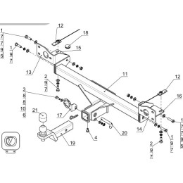 TCU00371N ТСС Фаркоп на Changan UNI-K 2.0 4WD 2023-. Тип шара: E (шаровый узел под американский квадрат с нержавеющим шаром). Нагрузки: 750/50 кг