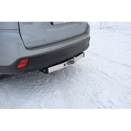 THL-13-991224.00 PT GROUP Фаркоп с нержавеющей накладкой на Toyota Highlander 2013-2020 без подрезки бампера. Тип шара: F. Нагрузки: 2500/120 кг, масса фаркопа 21,4 кг (без электрики в комплекте)