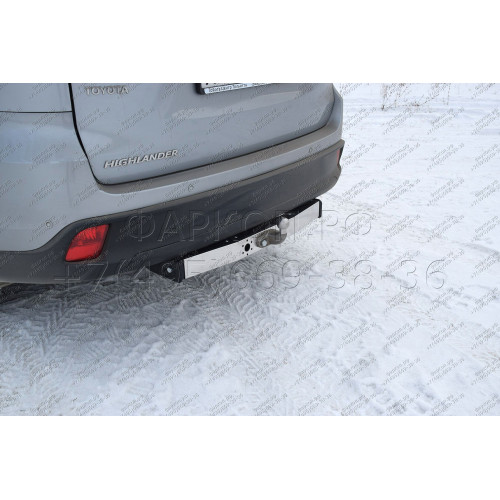 THL-13-991224.00 PT GROUP Фаркоп с нержавеющей накладкой на Toyota Highlander 2013-2020 без подрезки бампера. Тип шара: F. Нагрузки: 2500/120 кг, масса фаркопа 21,4 кг (без электрики в комплекте)