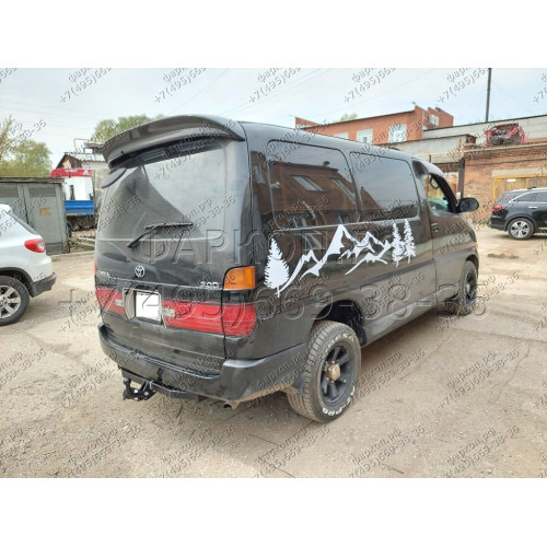 H.T52.A HALTY Фаркоп на Toyota Granvia 1995-2004, Toyota Grand Hiace 1999-2002, Toyota Hiace H12, H22, H18, H28 1995-2005 без подрезки бампера. Тип шара: A. Нагрузки: 750/75 кг, масса фаркопа 14,8 кг