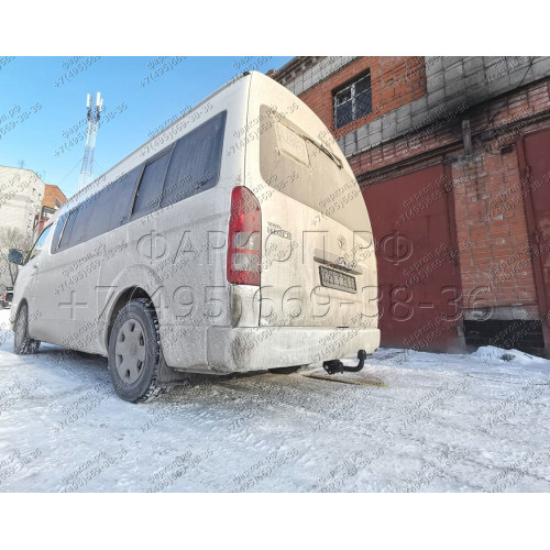 H.T56.A HALTY Фаркоп на Toyota Hiace H200 2004-2017, Toyota Regius Ace широкий кузов левый и правый руль 2005-2020 без подрезки бампера. Тип шара: A. Нагрузки: 1200/75 кг, масса фаркопа 17,2 кг