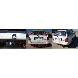 V010A GALIA Полностью оцинкованный фаркоп на Volkswagen Golf III универсал 1993-1999. Тип шара: A. Подрезка бампера. Нагрузки: 1500/75 кг, масса фаркопа 14,42 кг