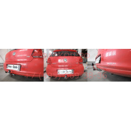 V068A GALIA Полностью оцинкованный фаркоп на Volkswagen Polo V хетчбек 2009-2018. Подрозетник убирается за бампер. Тип шара: A. Невидимый вырез бампера. Нагру
