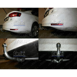 V077C GALIA Полностью оцинкованный фаркоп на Volkswagen Jetta 2010-2019. Подрозетник убирается за бампер. Тип шара: C (горизонтальный съемный). Невидимый выр