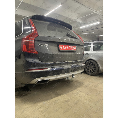 V083A GALIA Полностью оцинкованный фаркоп на Volvo XC90 2015-, Volvo XC60 2017-. Подрозетник убирается за бампер. Тип шара: A. Невидимый вырез бампера. Нагрузки: 2800/150 кг, масса фаркопа 18,22 кг