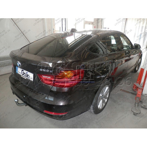 B0216A GALIA Полностью оцинкованный фаркоп на BMW 3-Series Gran Turismo F34 06/2013-2019. Подрозетник убирается за бампер. Тип шара: A. Установка без выреза бампера. Нагрузки: 1900/75 кг, масса фаркопа 12,92 кг