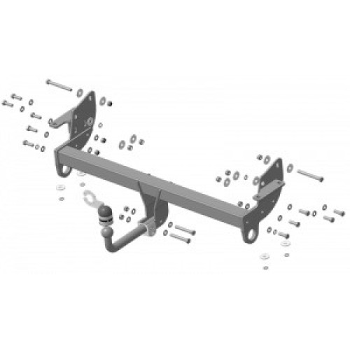 91310-A MOTODOR Фаркоп с оцинкованным шаром на Mitsubishi Pajero III 2000-2007, Mitsubishi Pajero lV 2007-2020 без выреза в бампере. Тип шара: A. Нагрузки: 2000/100 кг, масса фаркопа 20,6 кг (без электрики в комплекте)