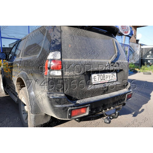 4126-F ORIS Фаркоп на Mitsubishi Pajero Sport 1998-2008, Montero Sport 1998-2008 без выреза в бампере. Тип шара: F. Нагрузки: 2000/100 кг, масса фаркопа 18,9 кг (без электрики в комплекте)