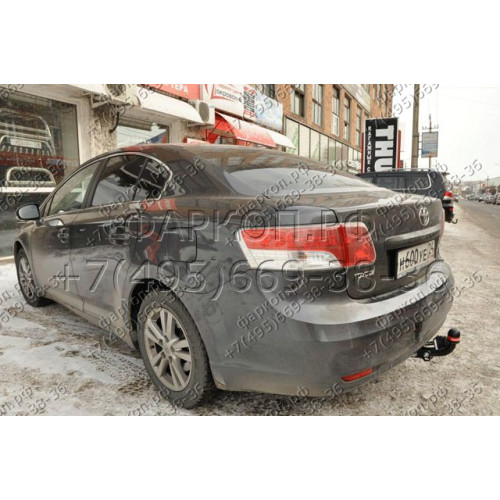 3067-A ORIS Фаркоп на Toyota Avensis седан 2009-2018. Необходима подрезка бампера. Тип шара: A. Нагрузки: 1500/50 кг, масса фаркопа 18,3 кг (без электрики в комплекте)