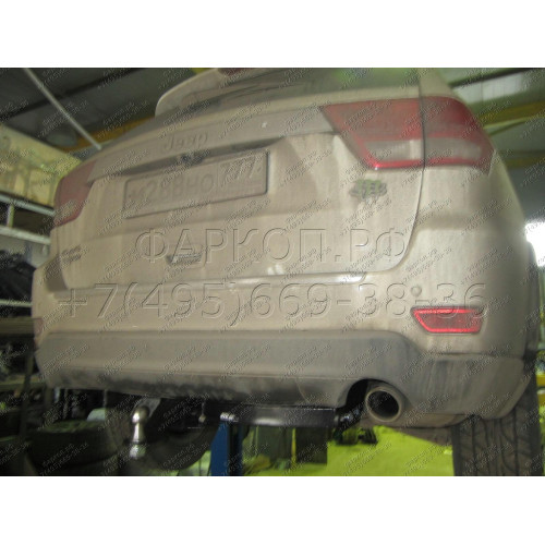 FA 0977-E Бизон Фаркоп на Jeep Grand Cherokee 2010-2021 без подрезки бампера. Тип шара: E (легкосъемный шар под квадрат). Нагрузки: 3500/120 кг. Не комплектуется электрикой