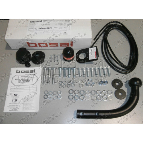 5531-A ORIS Фаркоп на Honda CR-V 2007-2012. Необходима подрезка бампера. Тип шара: A. Нагрузки: 1500/75 кг, масса фаркопа 24,5 кг (без электрики в комплекте)