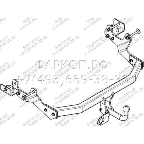 HY 26 AVTOS Фаркоп на Hyundai H1 2008-2018, 2018-2023. Необходима подрезка бампера. Тип шара: A. Нагрузки: 2000/90 кг, масса фаркопа 16,5 кг (без электрики в комплекте)