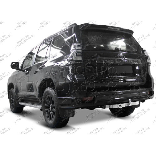 F.5714.005 BERG Фаркоп с нержавеющей накладкой на Toyota Land Cruiser Prado 150 Black Onyx 2020-2023 без снятия и подрезки бампера. Тип шара: F. Нагрузки: 1500/75 кг, масса фаркопа 21 кг (без электрики в комплекте)