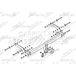 RN 02 AVTOS Фаркоп на Renault Logan седан 2005-2014, Dacia Logan седан 2005-2014 без подрезки бампера. Тип шара: A. Нагрузки: 1200/75 кг, масса фаркопа 13 кг (без электрики в 