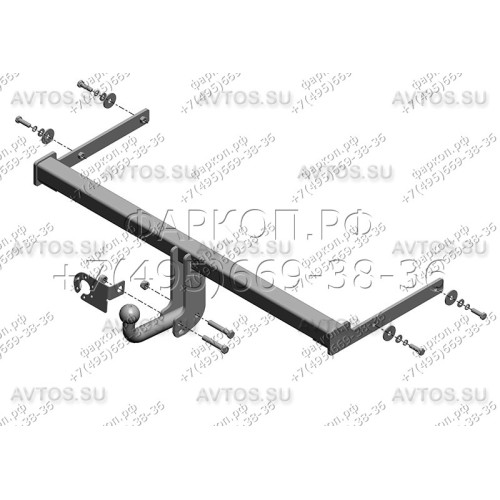 VW 28 AVTOS Фаркоп на Volkswagen Polo седан 2010-2020, Polo лифтбек 2020-2022. Требуется подрезка бампера. Тип шара: A. Нагрузки: 750/50 кг, масса фаркопа 13 кг (без электрики в комплекте)