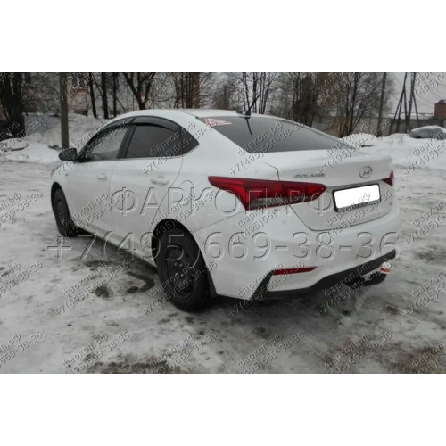 7242 Трейлер Фаркоп для Hyundai Solaris II седан 2017-2022, Kia Rio IV седан 2017-2020, Solaris HS 2024-. Требуется подрезка бампера. Тип шара: A. Нагрузки: 1000/50 кг (без электрики в комплекте)
