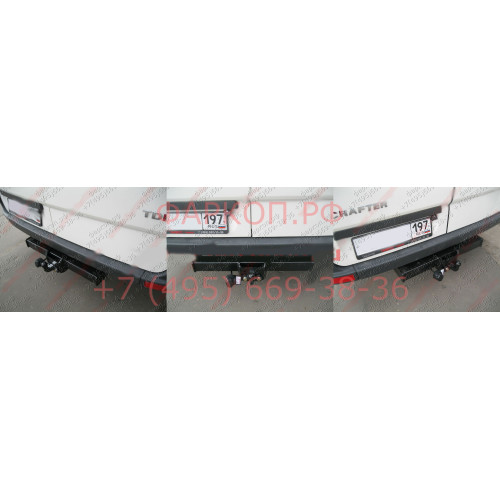 2250-F ORIS Фаркоп на Mercedes Sprinter фургон 2006-2019, 2019-, Volkswagen Crafter фургон 2006-2017 без выреза в бампере. Тип шара: F. Нагрузки: 2000/100 кг, масса фаркопа 24,8 кг (без электрики в комплекте)