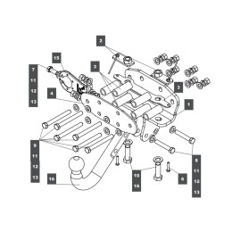 249485 BALTEX Фаркоп на Toyota Land Cruiser 200 2007-2021, Lexus LX 2007-2022. Невидимая подрезка бампера. Тип шара: A. Нагрузки: 3500/140 кг, масса фаркопа 10,7 кг (без электрики 