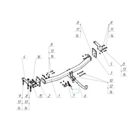4377-AN ORIS Фаркоп на Nissan X-Trail T32 2014-2022 без выреза в бампере. Тип шара: A. Нагрузки: 2000/100 кг, масса фаркопа 21 кг (без электрики в комплекте)