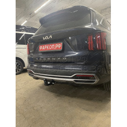 6768-A ORIS Фаркоп на Kia Sorento 2020-, Hyundai Santa Fe IV рестайлинг 2021-2023. Необходима подрезка бампера. Тип шара: A. Нагрузки: 2000/100 кг, масса фаркопа 16,9 кг (без э