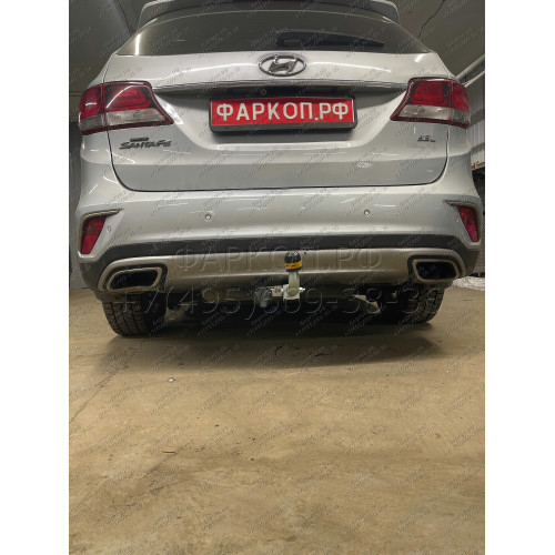90908-A MOTODOR Фаркоп с оцинкованным шаром на Hyundai Santa Fe 2012-2018, Hyundai Grand Santa Fe 2014-2018, Kia Sorento 2012-2020, кроме Prime. Необходима подрезка бампера. Тип шара: A. Нагрузки: 1500/75 кг, масса фаркопа 16,5 кг (без электрики в комплек