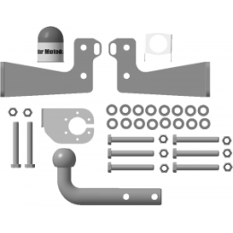 91407-A MOTODOR Фаркоп с оцинкованным шаром на Nissan Pathfinder R51 2005-2014. Необходима подрезка бампера. Тип шара: A. Нагрузки: 1500/75 кг, масса фаркопа 8 кг (без э