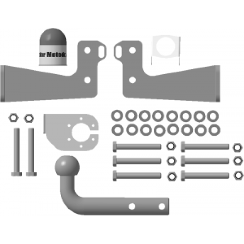 91407-A MOTODOR Фаркоп с оцинкованным шаром на Nissan Pathfinder R51 2005-2014. Необходима подрезка бампера. Тип шара: A. Нагрузки: 1500/75 кг, масса фаркопа 8 кг (без электрики в комплекте)