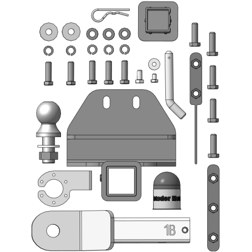 92525-E MOTODOR Фаркоп с оцинкованным шаром на Toyota Land Cruiser 300 2021- без выреза в бампере. Тип шара: E. Нагрузки 2500/100 кг, масса фаркопа 9,1 кг (без электрики в комплекте)