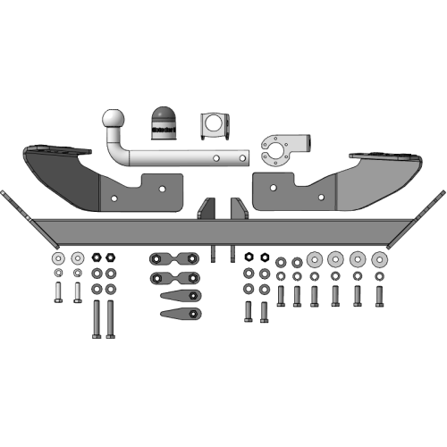 99020-A MOTODOR Фаркоп с оцинкованным шаром на Exeed TXL 2024-. Невидимый вырез в бампере. Тип шара: A. Нагрузки 1500/75 кг, масса фаркопа 20,0 кг (без электрики в комплекте)
