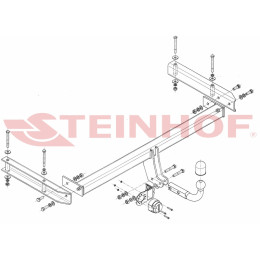 A-102 STEINHOF Фаркоп на Audi A6 Allroad C6 (Quattro) 05/2006-2011. Требуется подрезка бампера. Тип шара: A. Нагрузки: 2200/90 кг, масса фаркопа 21,9 кг (без электрики в комп
