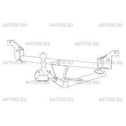 AU 03 AVTOS Фаркоп на Audi 80 седан 1991-1995 без подрезки бампера. Тип шара: H (несъемный сварной). Нагрузки: 1300/75 кг, масса фаркопа 15 кг (без электрики в ко