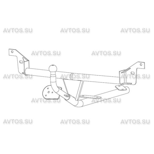 AU 03 AVTOS Фаркоп на Audi 80 седан 1991-1995 без подрезки бампера. Тип шара: H (несъемный сварной). Нагрузки: 1300/75 кг, масса фаркопа 15 кг (без электрики в комплекте)