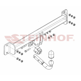 B-056 STEINHOF Фаркоп на BMW X3 E83 2004-2010. Требуется подрезка бампера. Тип шара: A. Нагрузки: 2000/80 кг, масса фаркопа 13,9 кг (без электрики в комплекте)