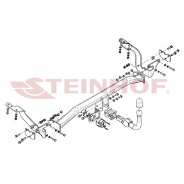 C-042 STEINHOF Фаркоп на Citroen C4 Picasso 2006-2013, Citroen Grand C4 Picasso 2006-2013 без снятия и подрезки бампера. Тип шара: AH (горизонтальное быстросъемное крепление ша