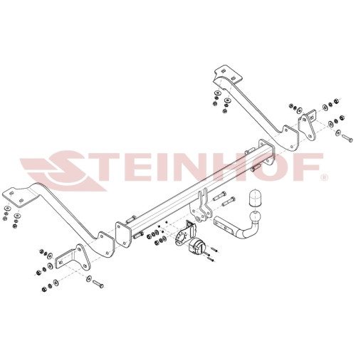 C-059 STEINHOF Фаркоп на Citroen Berlingo III XL L2 4753 мм 06/2018-, Opel Combo XL L2 4753 мм 06/2018-, Peugeor Partner XL L2 4753 мм 06/2018-, Peugeot Rifter XL L2 4753 мм 03/2018-, Toyota ProAce City Long 4753 мм 05/2019-, FIAT Doblo Long 2022- без сня