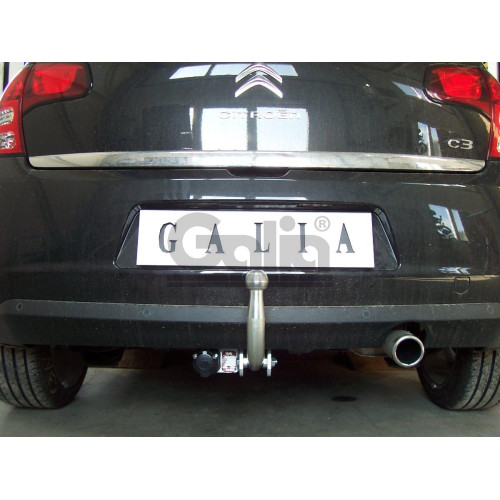 C048A GALIA Полностью оцинкованный фаркоп на Citroen C3 2002-2010, C3 II 2010-2016, кроме DS3. Тип шара: A. Без выреза бампера. Нагрузки: 1200/50 кг, масса фаркопа 11,92 кг