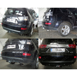 C054C GALIA Полностью оцинкованный фаркоп на Mitsubishi Outlander XL 2007-2012, Citroen C-Crosser 2007-2012, Peugeot 4007 2007-2012. Тип шара: C (горизонтальный съемный). Невидимый выре