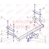 CV 06 AVTOS Фаркоп на Chevrolet Aveo хетчбек 3/5 дверей 2002-2012. Необходима подрезка бампера. Тип шара: A. Нагрузки: 750/50 кг, масса фаркопа 16,5 кг (без электрики в комплекте)