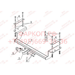 CV 12 AVTOS Фаркоп на Ravon R4 2016-2020, Chevrolet Cobalt 2012-2016 без подрезки бампера. Тип шара: A. Нагрузки: 1000/75 кг, масса фаркопа 16 кг (без электрики в комплекте)